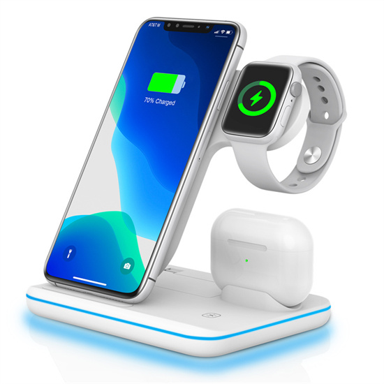 SIYOUNI OEM LOGO Trending New Universal Multifunction Cellphone 15W Fast Charging Stand QI 3 IN 1 Wireless Charger Dock Station