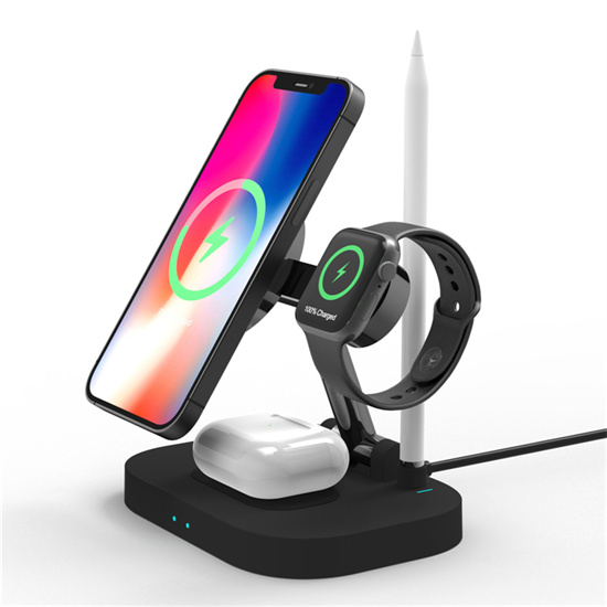SIYOUNI Custom LOGO Trending New Smart Cellphone Portable QI Fast Charging Station 3 IN 1 Magnetic Charger Wireless with Stand