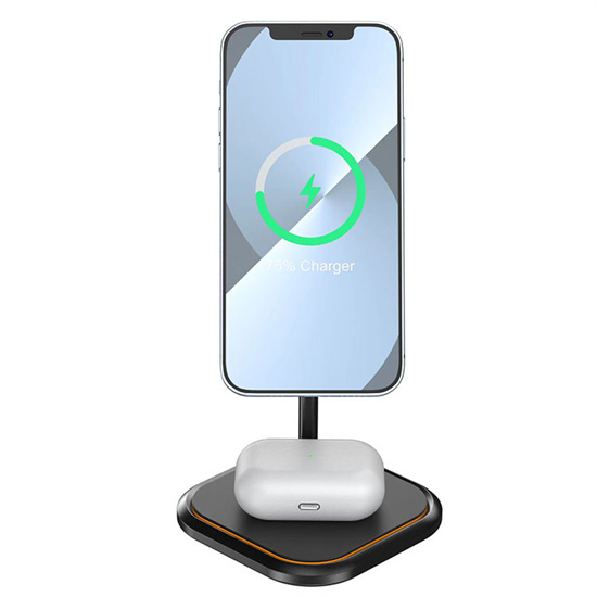 SIYOUNI Customized LOGO Smart Cellphone Desktop Multi QI Wireless Charger 2 IN 1 Magnetic Charging Stand