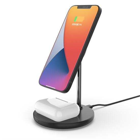 SIYOUNI OEM LOGO Factory Wholesale Pricing Smartphone Desktop Fast Charger 2 IN 1 Magnetic Wireless Charging Stand