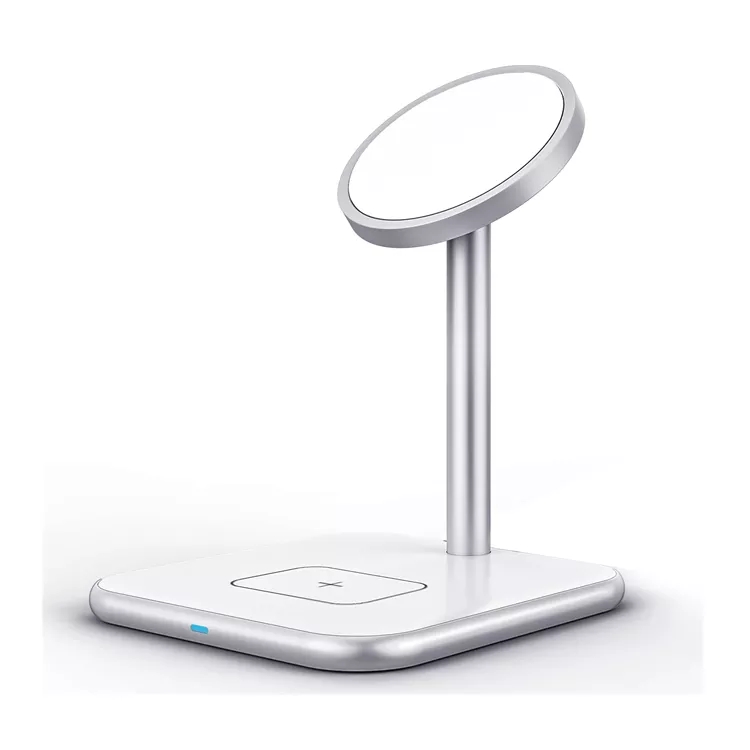 SIYOUNI Custom New Design Multi Desktop Mobile Phone Fast Charging QI 2 IN 1 Magnetic Wireless Charger Stand