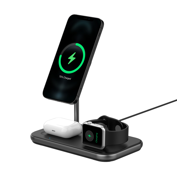 SIYOUNI OEM LOGO Multi Function Trending New Smart Phone Desktop Fast Charging Stand 3 IN 1 Wireless Magnetic Charger