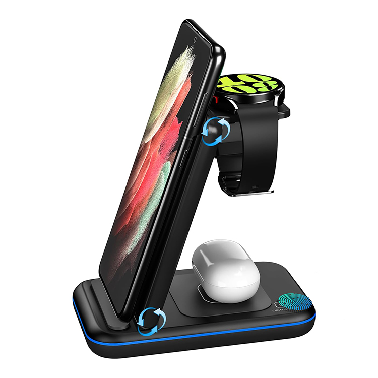 SIYOUNI New Products QI Fast Charging 3 IN 1 Wireless Charger Station Special For Samsung Devices