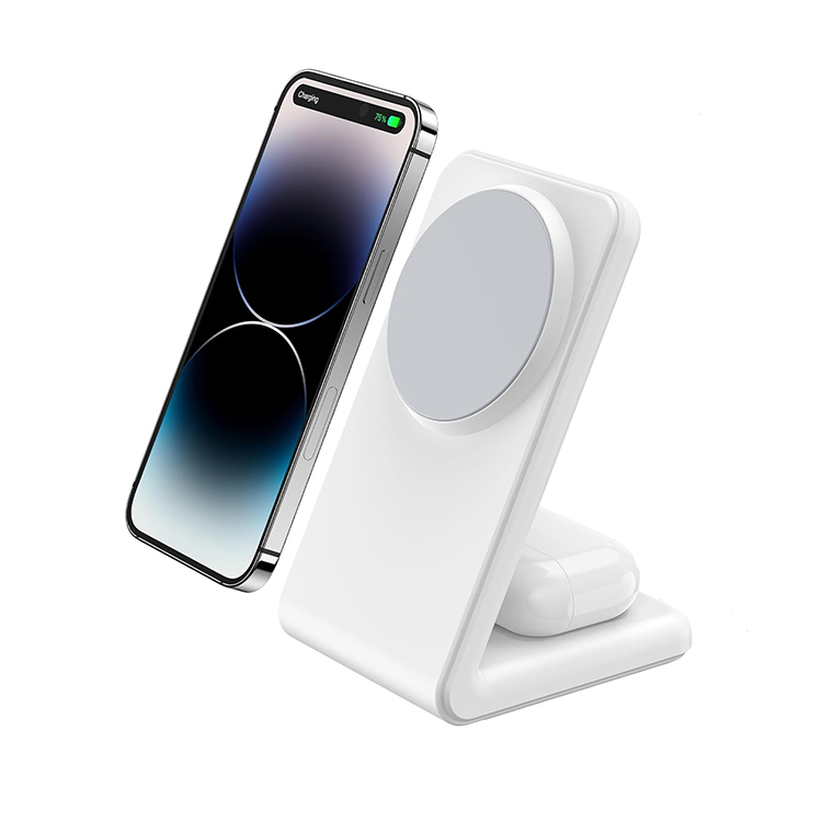 SIYOUNI Desktop QI Fast Charging Stand Magnetic 2 IN 1 Wireless Charger