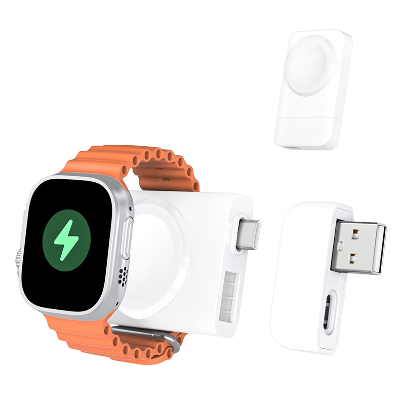 Dual Interface USB-A/Type-C Magnetic Portable Wireless Charger Fast Charging for Apple Watch